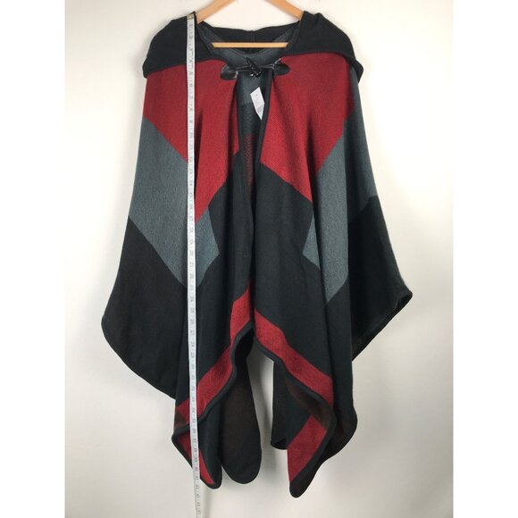 Lane Bryant Multi Color Block Hooded Poncho One Size NWT - Picture 6 of 7